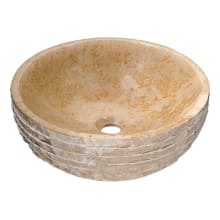 Desert Chalice 16-1/2" Round Natural Stone Vessel Bathroom Sink - Less Drain Assembly