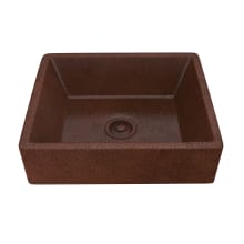 Tidal 19-1/4" Rectangular Copper Vessel Bathroom Sink with Push Button Drain Assembly