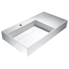 Urena 35-7/16" Stone Composite Vessel Bathroom Sink with a Single Faucet Hole