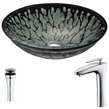 Bravo Brass and Glass Deck Mounted or Vessel Bathroom Sink with Crown Series 1.5 GPM Faucet - Includes Drain Assembly