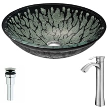 Bravo Brass and Glass Deck Mounted or Vessel Bathroom Sink with Harmony Series 1.5 GPM Faucet - Includes Drain Assembly