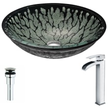 Bravo Brass and Glass Deck Mounted or Vessel Bathroom Sink with Key Series 1.5 GPM Faucet - Includes Drain Assembly