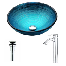 Enti Brass and Glass Deck Mounted or Vessel Bathroom Sink with Harmony Series 1.5 GPM Faucet - Includes Drain Assembly