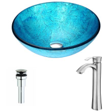 Accent Brass and Glass Deck Mounted or Vessel Bathroom Sink with Harmony Series 1.5 GPM Faucet - Includes Drain Assembly