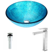 Accent Brass and Glass Deck Mounted or Vessel Bathroom Sink with Enti Series 1.5 GPM Faucet - Includes Drain Assembly