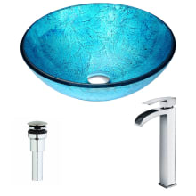 Accent Brass and Glass Deck Mounted or Vessel Bathroom Sink with Key Series 1.2 GPM Faucet - Includes Drain Assembly