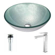 Spirito Brass and Glass Deck Mounted or Vessel Bathroom Sink with Enti Series 1.5 GPM Faucet - Includes Drain Assembly