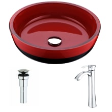 Schnell Brass and Glass Deck Mounted or Vessel Bathroom Sink with Harmony Series 1.5 GPM Faucet - Includes Drain Assembly