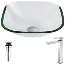 Cadenza Brass and Glass Deck Mounted or Vessel Bathroom Sink with Enti Series 1.5 GPM Faucet - Includes Drain Assembly