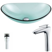 Major Brass and Glass Deck Mounted or Vessel Bathroom Sink with Crown Series 1.5 GPM Faucet - Includes Drain Assembly