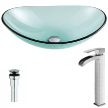 Major Brass and Glass Deck Mounted or Vessel Bathroom Sink with Key Series 1.5 GPM Faucet - Includes Drain Assembly