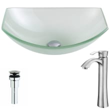 Pendant Brass and Glass Deck Mounted or Vessel Bathroom Sink with Harmony Series 1.5 GPM Faucet - Includes Drain Assembly