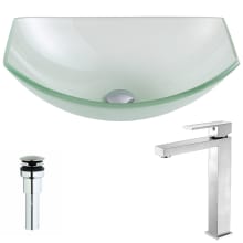 Pendant Brass and Glass Deck Mounted or Vessel Bathroom Sink with Enti Series 1.5 GPM Faucet - Includes Drain Assembly