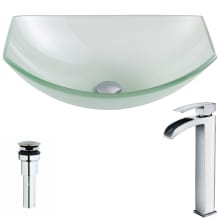 Pendant Brass and Glass Deck Mounted or Vessel Bathroom Sink with Key Series 1.5 GPM Faucet - Includes Drain Assembly