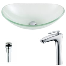 Forza Brass and Glass 16-1/2" Vessel Bathroom Sink with Crown Series 1.5 GPM Faucet - Includes Drain Assembly