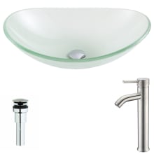 Forza Brass and Glass 16-1/2" Vessel Bathroom Sink with Fann Series 0.95 GPM Faucet - Includes Drain Assembly