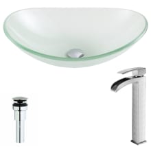 Forza Brass and Glass 21" Vessel Bathroom Sink with Key Series 1.5 GPM Faucet - Includes Drain Assembly