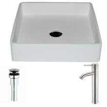 Passage Brass and Stone Deck Mounted or Vessel Bathroom Sink with Fann Series 0.95 GPM Faucet - Includes Drain Assembly