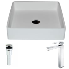 Passage Brass and Stone Deck Mounted or Vessel Bathroom Sink with Enti Series 1.5 GPM Faucet - Includes Drain Assembly