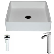 Passage Brass and Stone Deck Mounted or Vessel Bathroom Sink with Key Series 1.5 GPM Faucet - Includes Drain Assembly