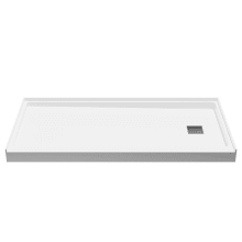 Alexander 60" x 30" Rectangular Shower Base with Single Threshold and Right Drain
