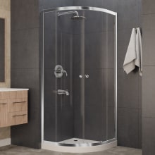 Mare 76" High x 35-1/4" Wide Sliding Framed Shower Door with Clear Glass