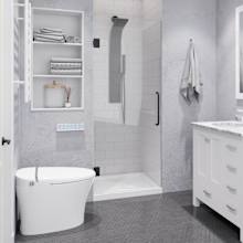 Fellow 72" High x 24" Wide Hinge Frameless Shower Door with Tempered Glass