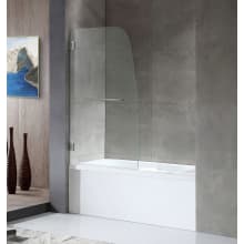 Grand 34" Wide x 58" High Hinged Frameless Tub Door with Clear Glass