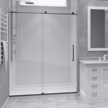 Madam 76" High x 60" Wide Sliding Frameless Shower Door with Tempered Glass