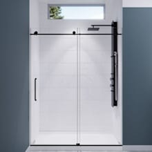 Madam 76" High x 60" Wide Sliding Frameless Shower Door with Tempered Glass