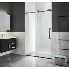 Madam 76" High x 60" Wide Sliding Frameless Shower Door with Clear Glass