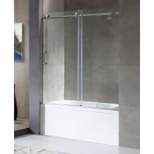 Don 59" Wide x 62" High Sliding Frameless Tub Door with Clear Glass