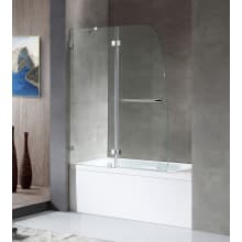 Pacific 58" High x 48" Wide Hinged Frameless Tub Door with Clear Glass