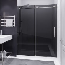 Leon 76" High x 60" Wide Sliding Frameless Shower Door with Tinted Glass