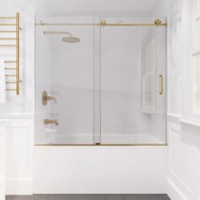 Raymore 62" High x 60" Wide Sliding Frameless Tub Door with Clear Glass