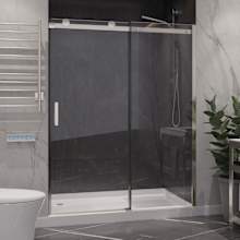 Rhodes 76" High x 60" Wide Sliding Frameless Shower Door with Clear Glass