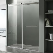 Kahn 76" High x 48" Wide Sliding Frameless Shower Door with Clear Glass