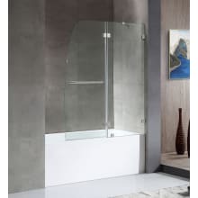 Anzzi 60" Alcove Acrylic Soaking Tub with Right Drain, Frameless Hinged Tub Door, and Overflow