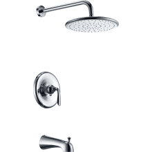 Meno Tub and Shower Trim Package with Single Function Rain Shower Head
