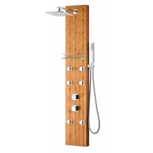 Mansion Thermostatic and Pressure Balanced Shower Panel with Deco-Glass Shelf, Shower Head, Hand Shower, Bodysprays, Hose, and Valve Trim – Less Rough-In Valve