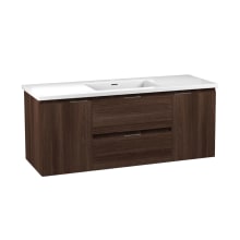 Conques 48" Wall Mounted Single Basin Vanity Set with Cabinet, Cultured Marble Vanity Top, and Single Faucet