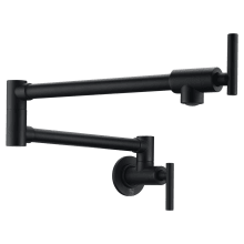 Braccia 4 GPM Wall Mounted Double Handle Pot Filler with Double-Jointed Swinging Spout
