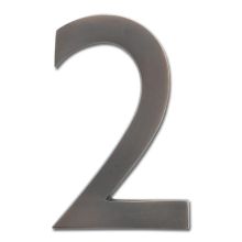 4 Inch Tall Solid Brass House Number '2'