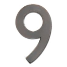 4 Inch Tall Solid Brass House Number '9'