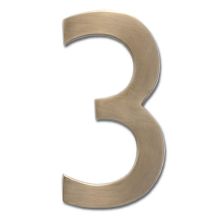 5 Inch Tall Solid Brass House Number '3'