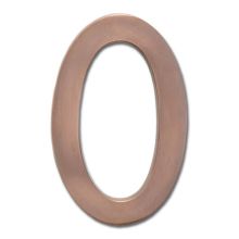 5 Inch Tall Solid Brass House Number '0'