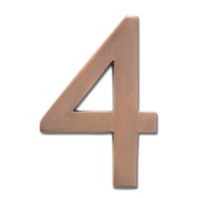 5 Inch Tall Solid Brass House Number '4'