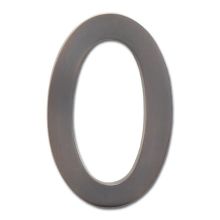 5 Inch Tall Solid Brass House Number '0'