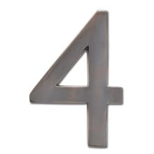 5 Inch Tall Solid Brass House Number '4'