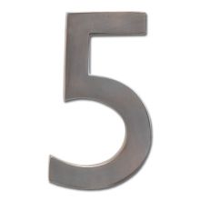 5 Inch Tall Solid Brass House Number '5'
